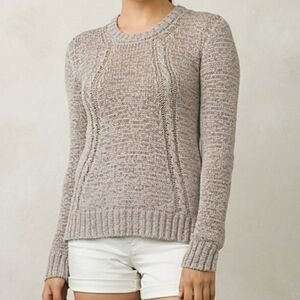 Prana organic cotton loose knit sweater Gray Taupe Women's Xs Natural